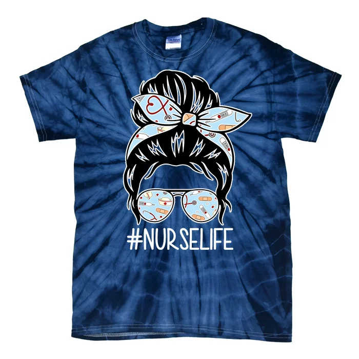 Nurse Life Female Bun Tie-Dye T-Shirt