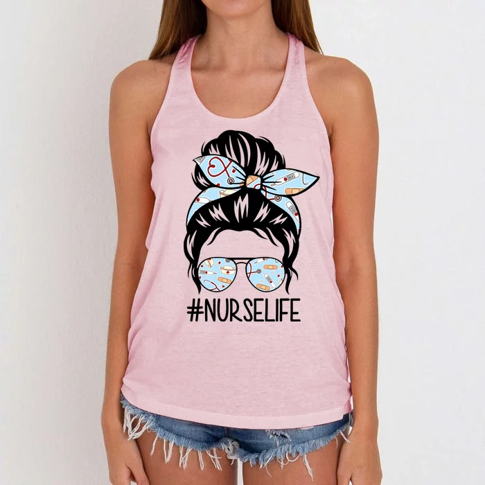 Nurse Life Female Bun Women's Knotted Racerback Tank