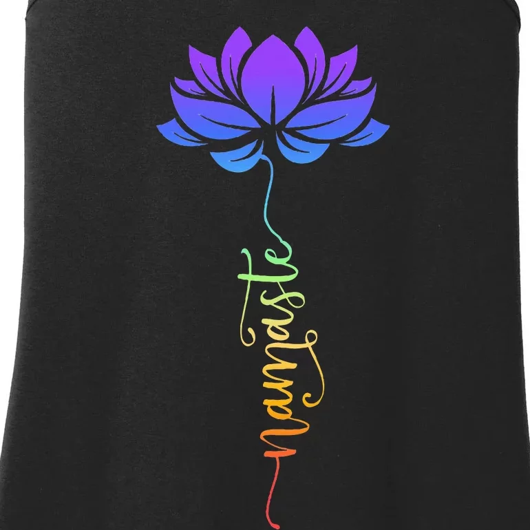 Namaste Lotus Flower Meditation Yoga Ladies Essential Tank