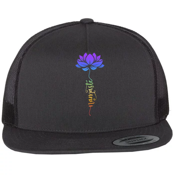 Namaste Lotus Flower Meditation Yoga Flat Bill Trucker Hat