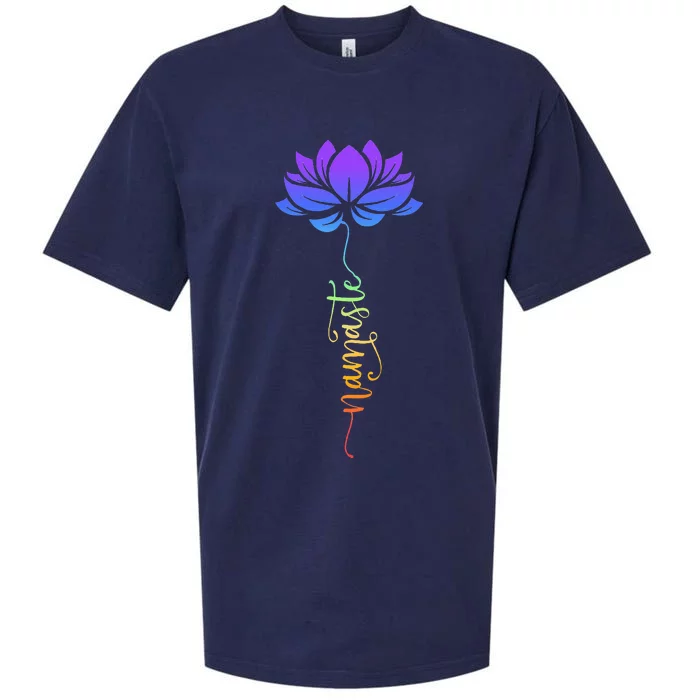 Namaste Lotus Flower Meditation Yoga Sueded Cloud Jersey T-Shirt