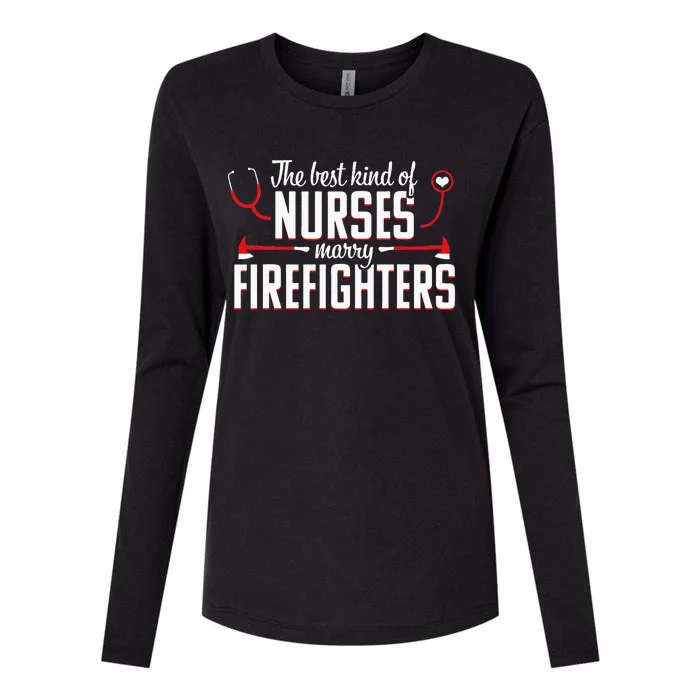 Nurse Life Fire Wife Funny Best Firefighter Nursing Womens Cotton Relaxed Long Sleeve T-Shirt