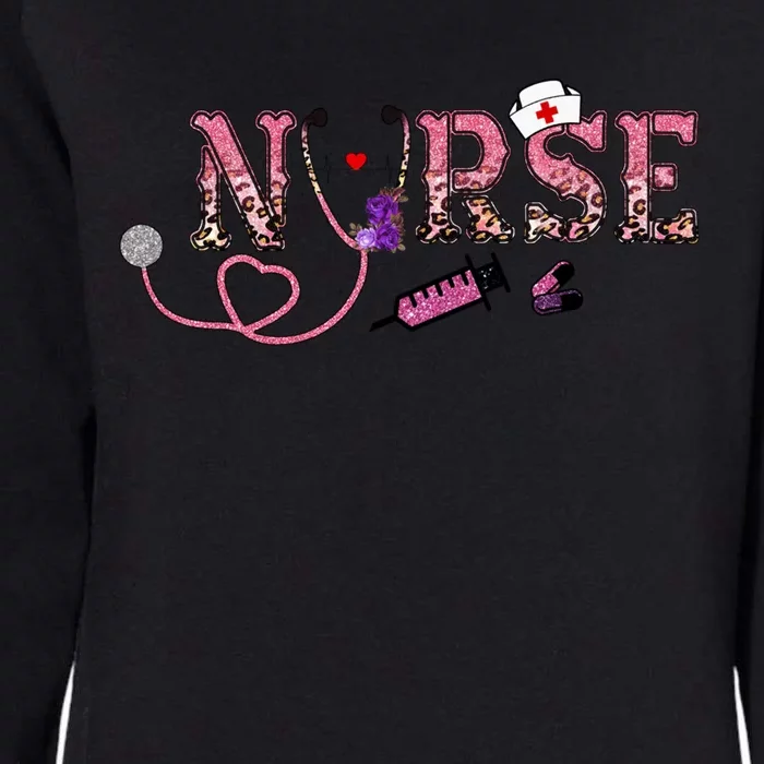 Nurse Leopard Gift Rn Registered Nurses Stethoscope Graphic Meaningful Gift Womens California Wash Sweatshirt