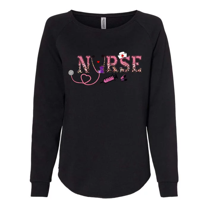 Nurse Leopard Gift Rn Registered Nurses Stethoscope Graphic Meaningful Gift Womens California Wash Sweatshirt