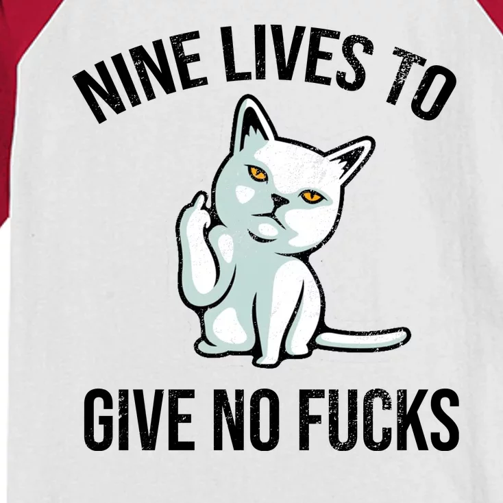 Nine Lives Give No Fucks Kids Colorblock Raglan Jersey