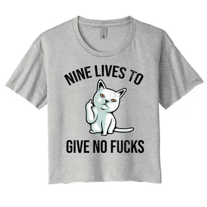 Nine Lives Give No Fucks Women's Crop Top Tee