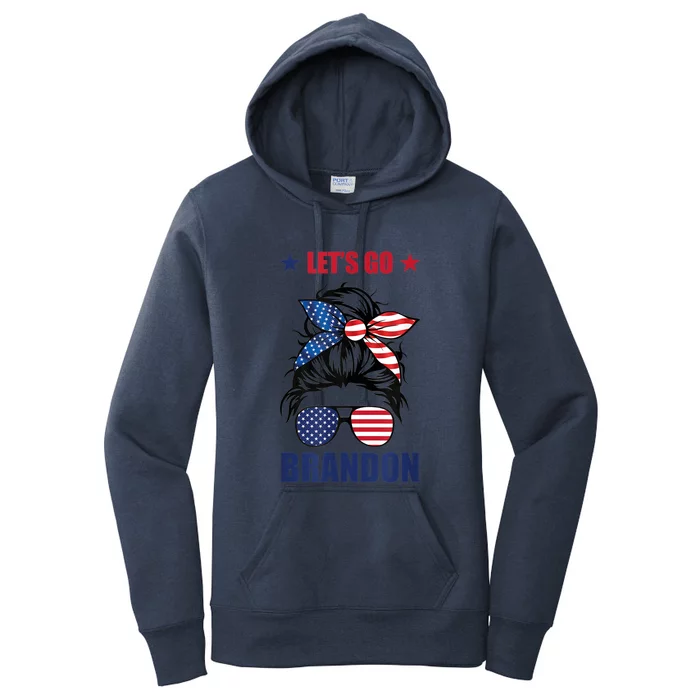 NEW Let's Go Brandon, American Girl Messy Bun, AntiBiden Women's Pullover Hoodie