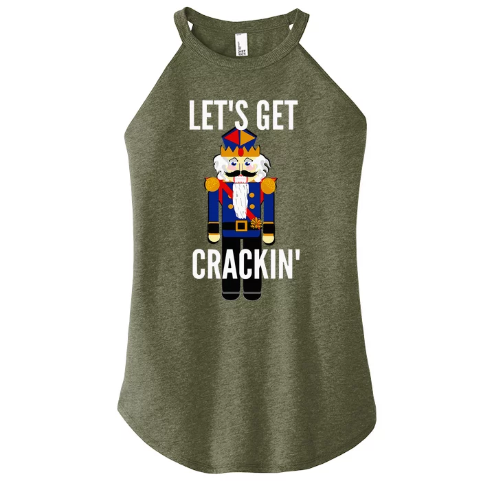 Nutcracker  LetS Get Crackin Christmas Holiday Women’s Perfect Tri Rocker Tank