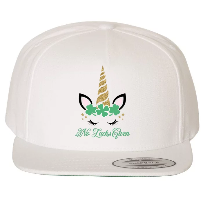 No Lucks Given Clover Shamrock St Patrick Day Unicorn Wool Snapback Cap