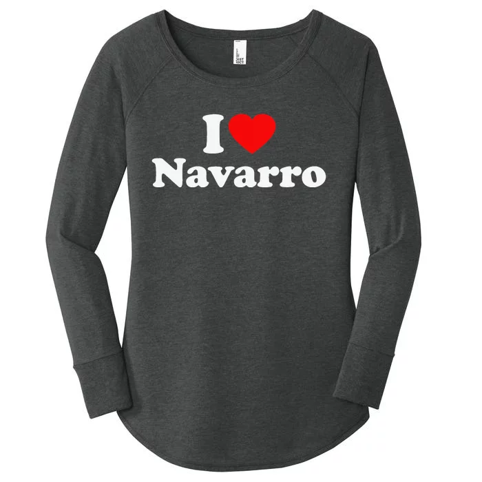 Navarro Love Heart College University Alumni Women's Perfect Tri Tunic Long Sleeve Shirt