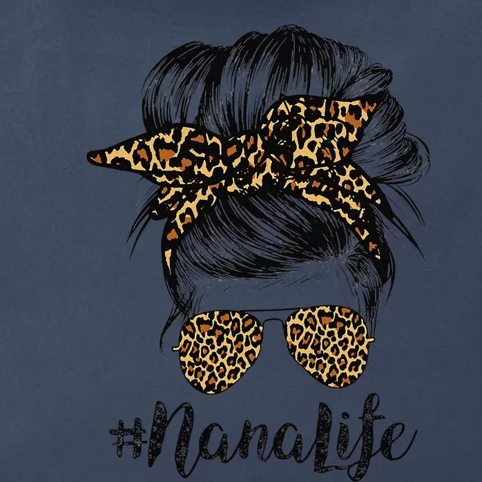 Nana Life Hair Bandana Glasses Leopard Print Mother's Day Zip Tote Bag