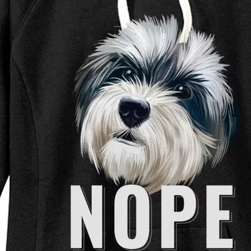 Nope Lazy Havanese Funny Havanese Dog Lover Pet Owner Long Sleeve Women's Fleece Hoodie