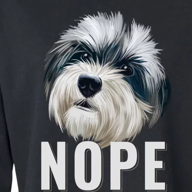 Nope Lazy Havanese Funny Havanese Dog Lover Pet Owner Long Sleeve Cropped Pullover Crew