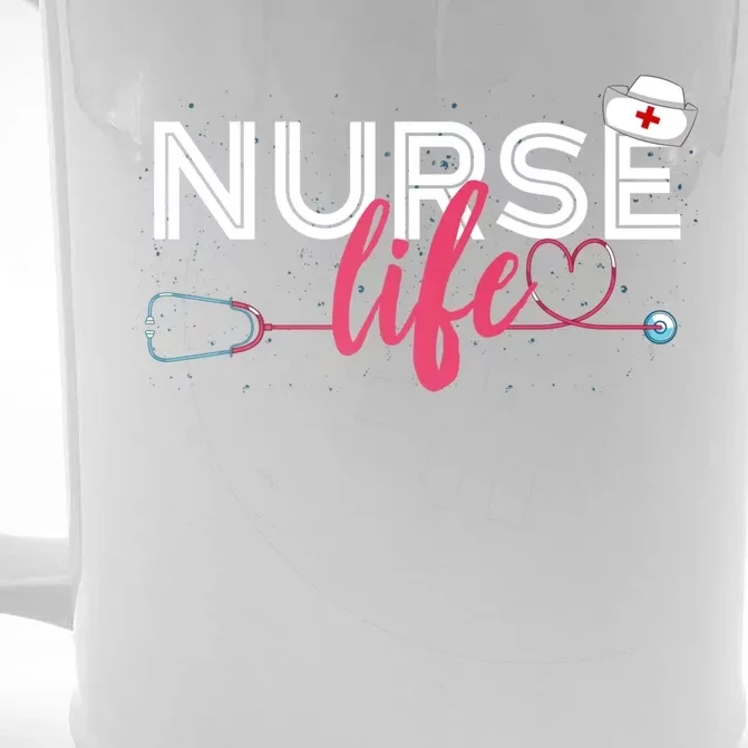 Nurse Life Hospital Rn Nursing Stethoscope Lpn Medical Nurse Gift Front & Back Beer Stein