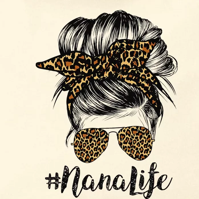 Nana Life Hair Bandana Glasses Leopard Print Mother's Day Zip Tote Bag