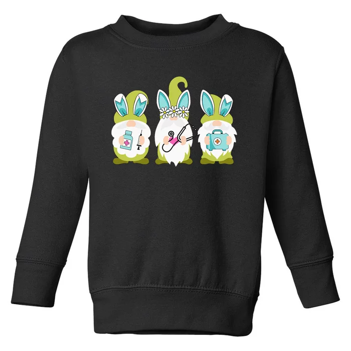 Nurses Love Happy Easter Nurse Life Funny Gnomes Stethoscope Toddler Sweatshirt