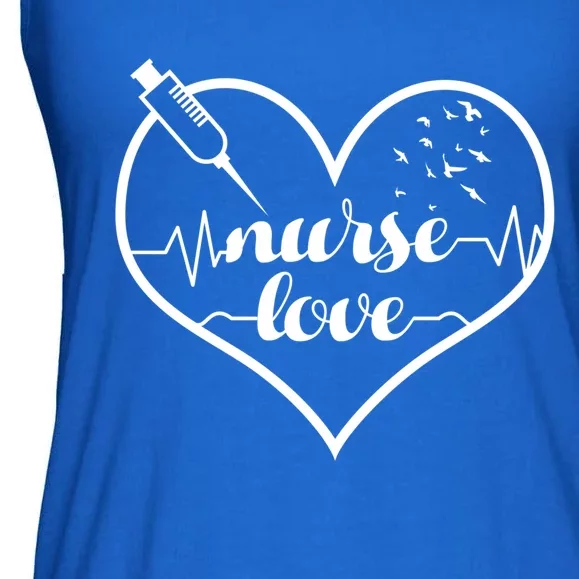 Nurses Lovable Heartbeats Gift Ladies Essential Flowy Tank