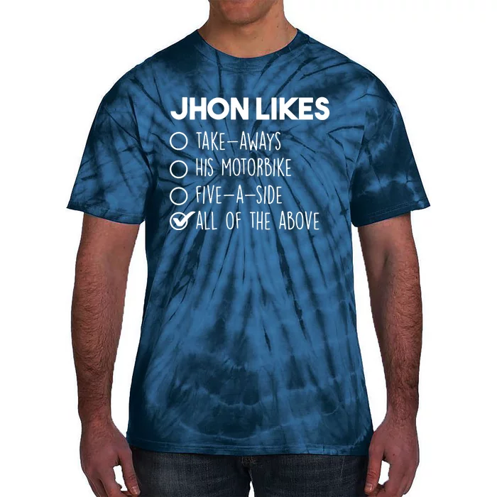 Name Likes His Motor Bike Tick Tie-Dye T-Shirt