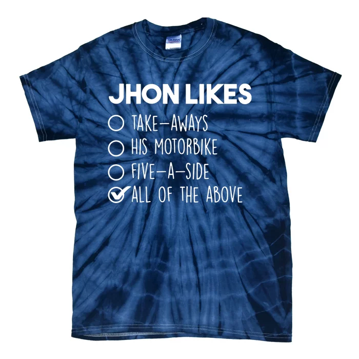 Name Likes His Motor Bike Tick Tie-Dye T-Shirt