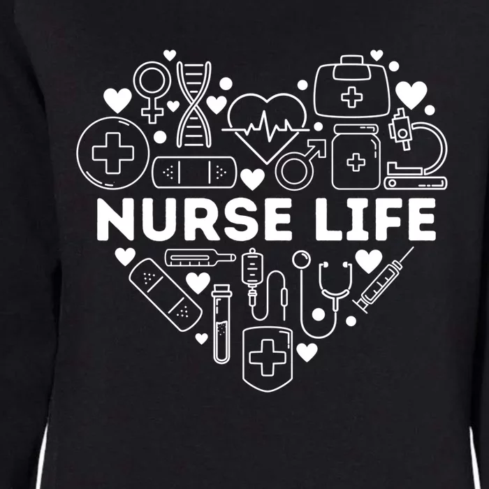 Nurse Life Heart Shape Nursing Week Rn Lpn Cna Healthcare Gift Womens California Wash Sweatshirt