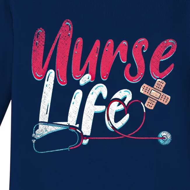 Nurse Life Hospital Medicine Stethoscope Medical Nurse Gift Baby Long Sleeve Bodysuit