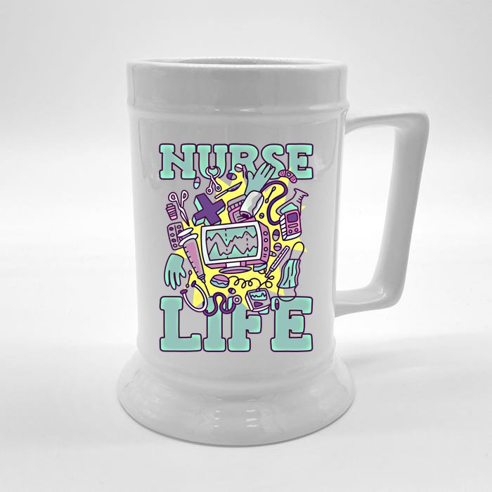 Nurse Life Hospital Nursing Profession National Nurses Day Gift Front & Back Beer Stein