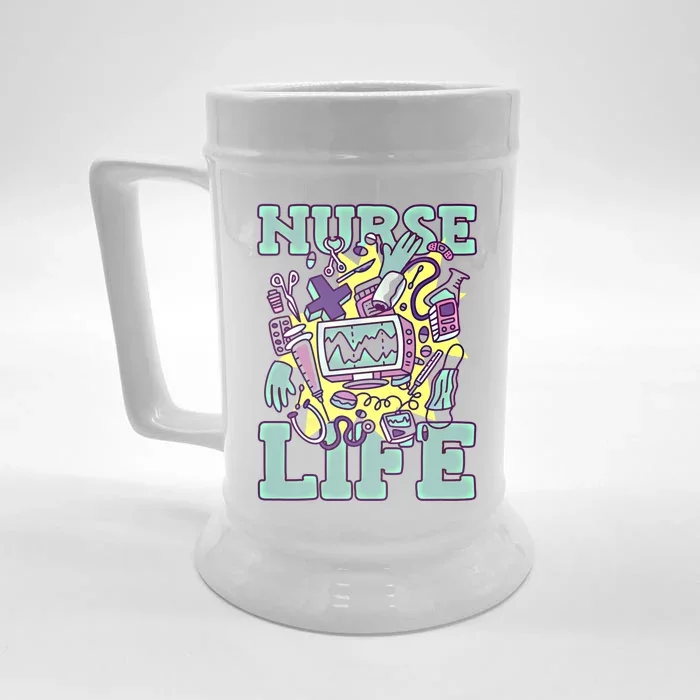 Nurse Life Hospital Nursing Profession National Nurses Day Gift Front & Back Beer Stein