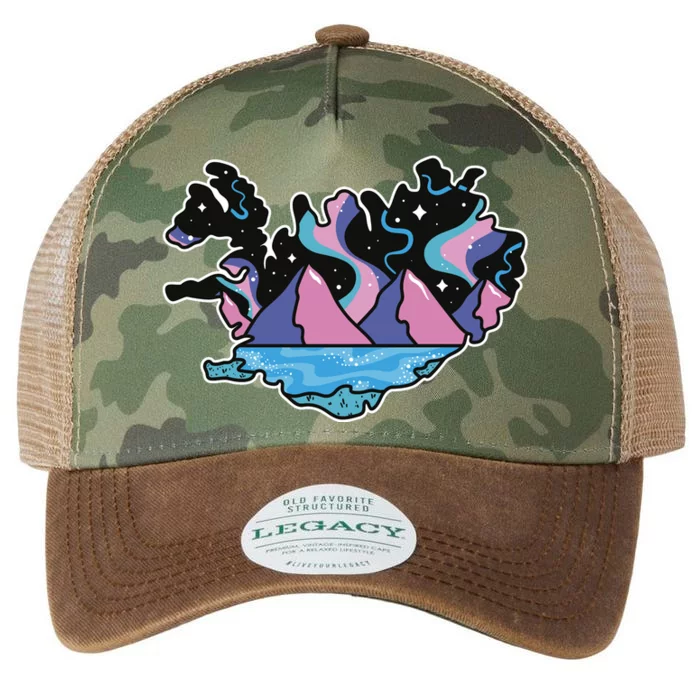 Northern Lights Island Map Legacy Tie Dye Trucker Hat