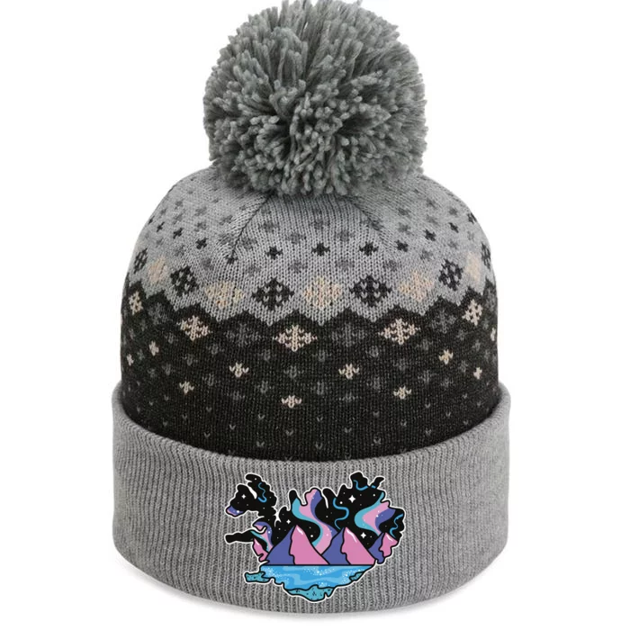 Northern Lights Island Map The Baniff Cuffed Pom Beanie