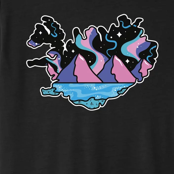 Northern Lights Island Map ChromaSoft Performance T-Shirt