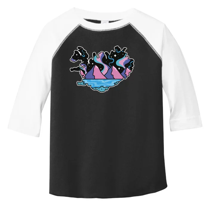 Northern Lights Island Map Toddler Fine Jersey T-Shirt