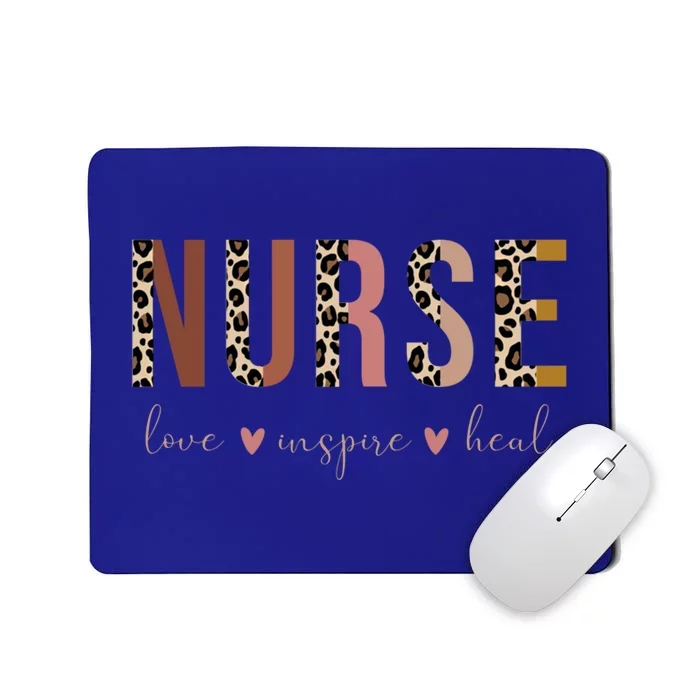 Nurse Love Inspire Heal Leopard Nursing Cute Gift Mousepad