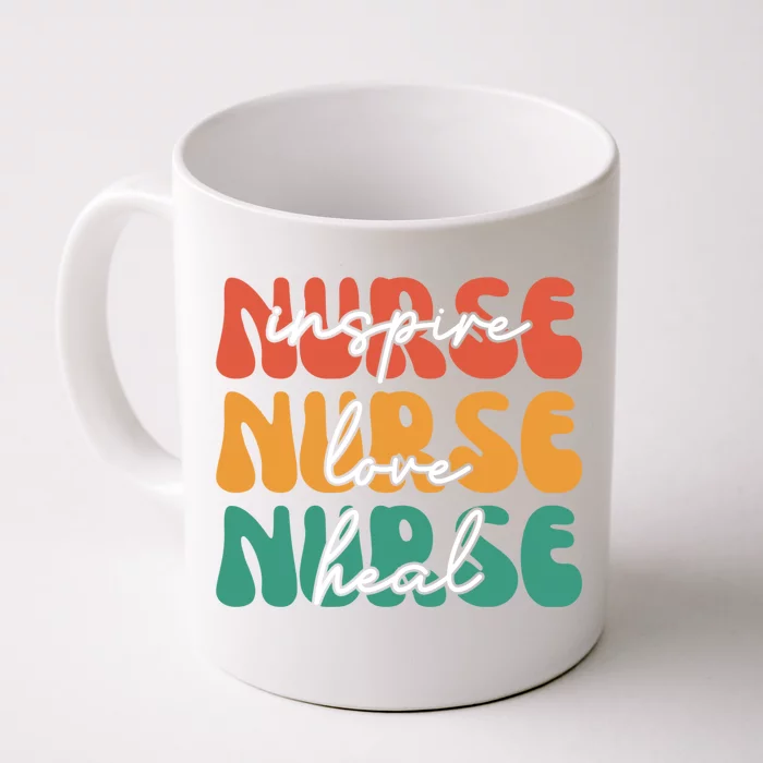 Nurse Love Inspire Heal Vintage Cool Gift Front & Back Coffee Mug