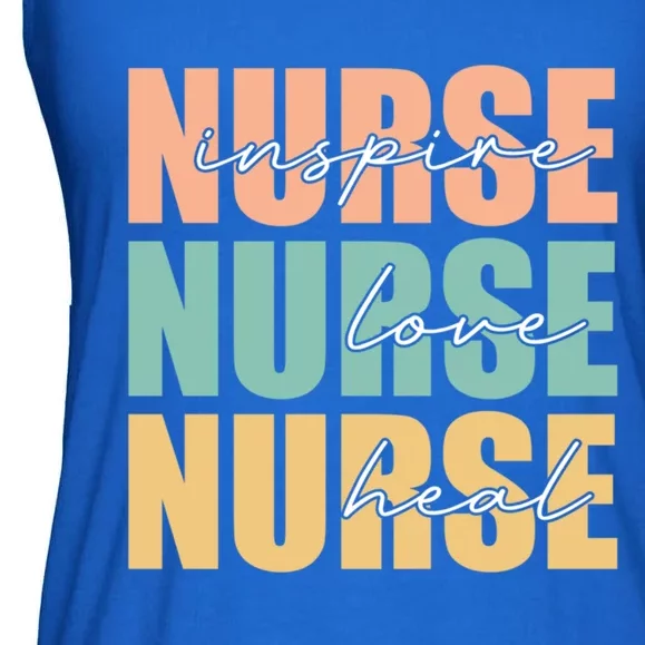 Nurse Love Inspire Heal Nurse Lover Surgical Nurse Gift Ladies Essential Flowy Tank