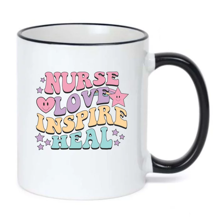 Nurse Love Inspire Heal Medicine Nursing Retro Healthcare Gift Black Color Changing Mug