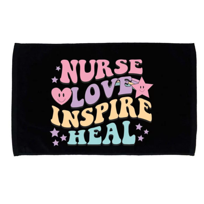 Nurse Love Inspire Heal Medicine Nursing Retro Healthcare Gift Microfiber Hand Towel