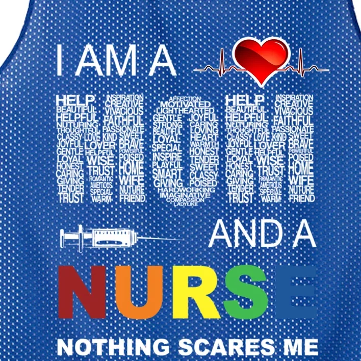 Nurse Lovers I Am A Mom And A Nurse Nothing Scares Me Mothers Funny Gift Mesh Reversible Basketball Jersey Tank