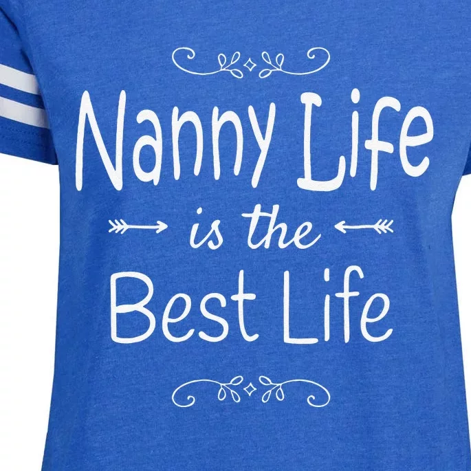 Nanny Life Is The Best Life Graphic For Nanny Grandma Gifts Enza Ladies Jersey Football T-Shirt