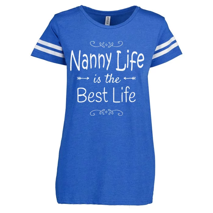 Nanny Life Is The Best Life Graphic For Nanny Grandma Gifts Enza Ladies Jersey Football T-Shirt