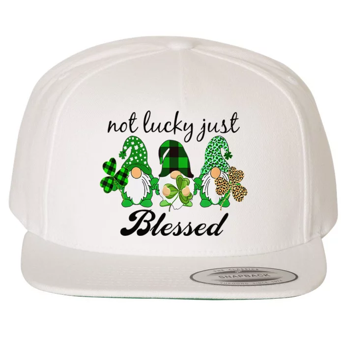 Not Lucky Just Blessed Gnomes Shamrock St Patrick Day Irish Wool Snapback Cap