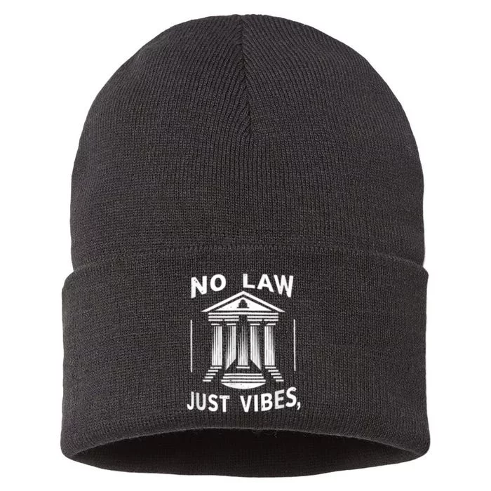 No Law Just Vibes Sustainable Knit Beanie