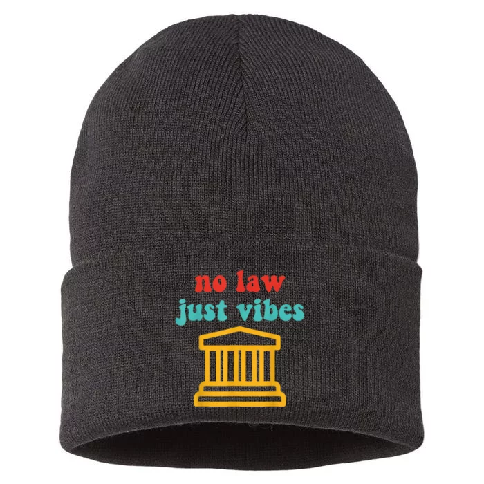 No Law Just Vibes Sustainable Knit Beanie