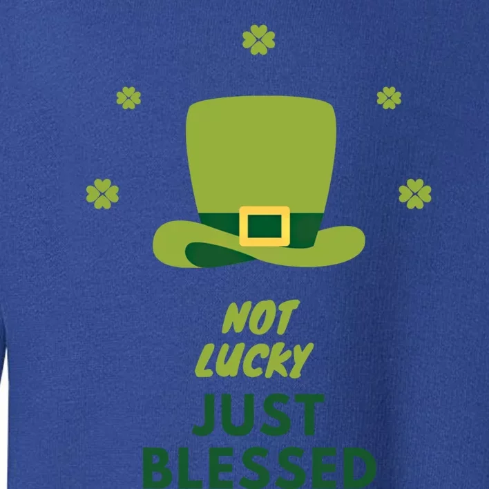 Not Lucky Just Blessed Cute St Patrick's Day Leopard Print Gift Toddler Sweatshirt