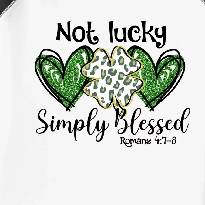 Not Lucky Just Blessed Leopard Shamrock St Patrick Day Irish Cool Gift Infant Baby Jersey Bodysuit