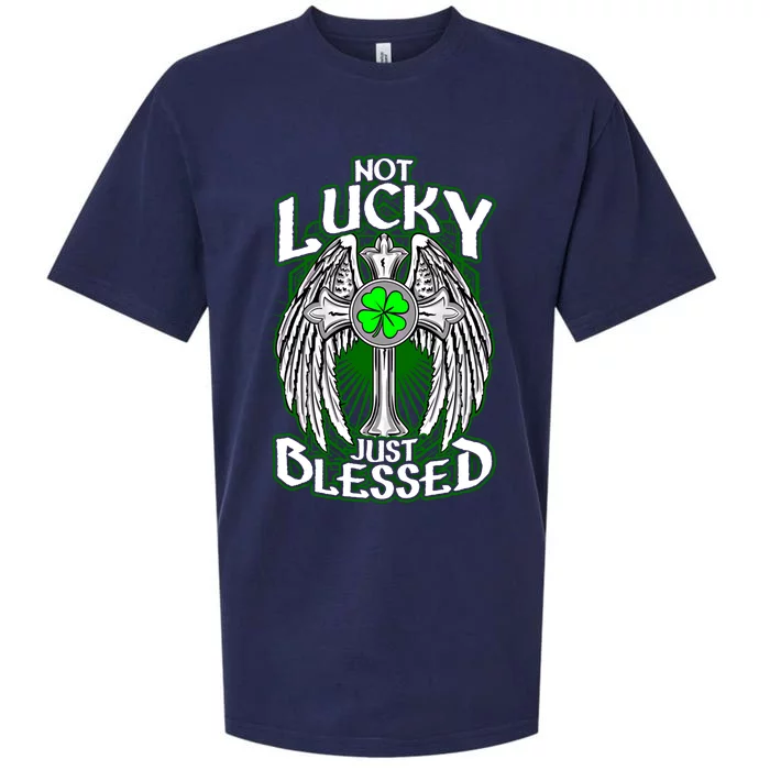 Not Lucky Just Blessed Saint Patty’s Day Theme Bible Quote Cute Gift Sueded Cloud Jersey T-Shirt