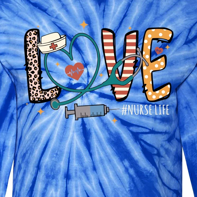 Nurse Life Love Inspire Heal Happy Nurses Day Gift Tie-Dye Long Sleeve Shirt