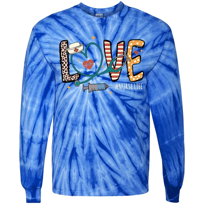 Nurse Life Love Inspire Heal Happy Nurses Day Gift Tie-Dye Long Sleeve Shirt