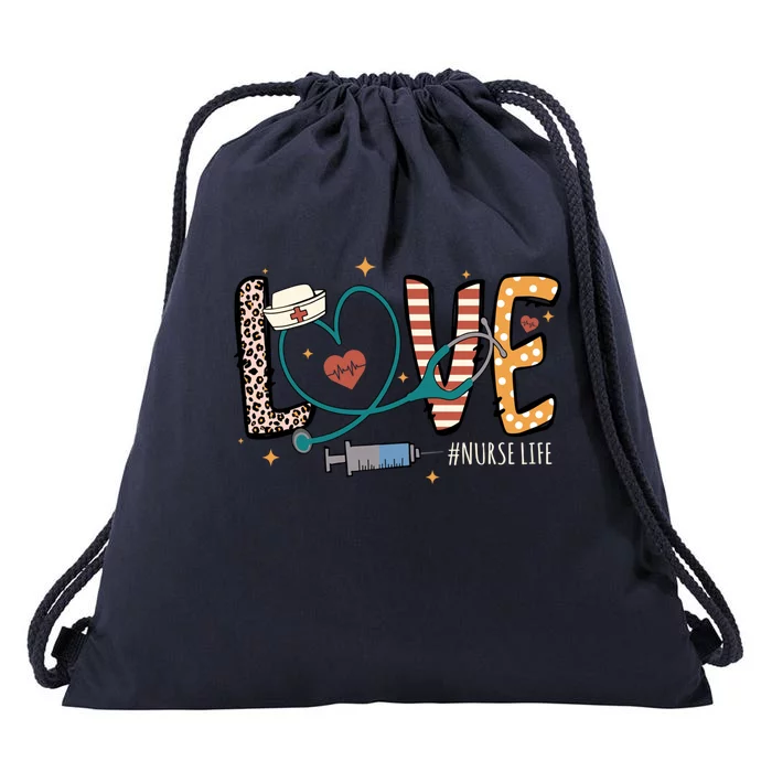 Nurse Life Love Inspire Heal Happy Nurses Day Gift Drawstring Bag