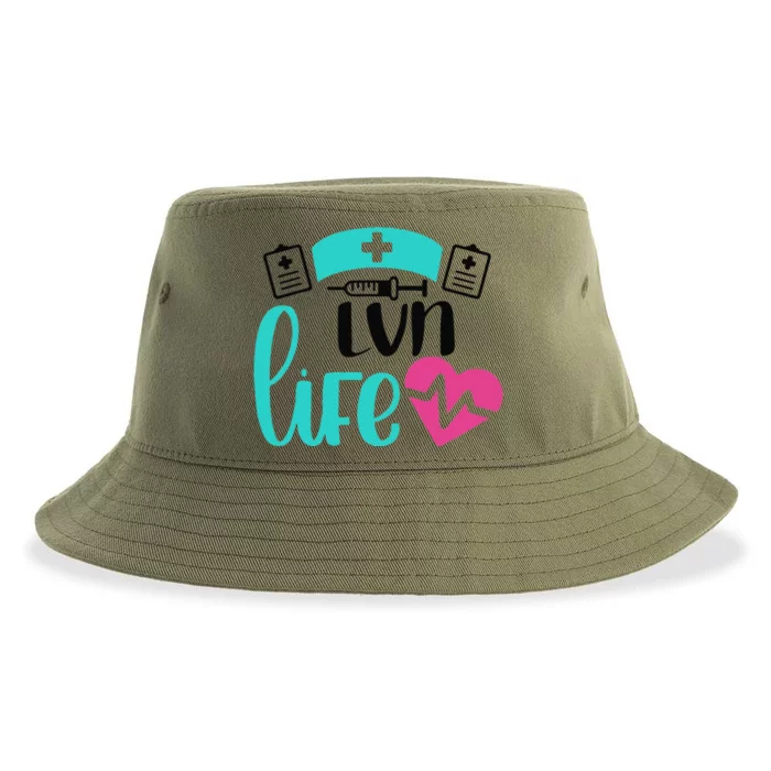 Nurse LVN Life Heartbeat Gift Valentine's Day Sustainable Bucket Hat