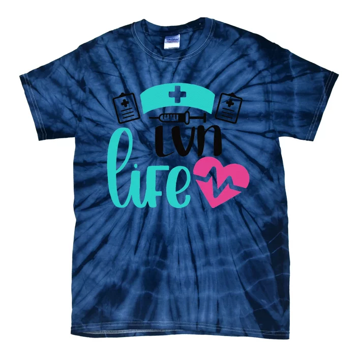 Nurse LVN Life Heartbeat Gift Valentine's Day Tie-Dye T-Shirt